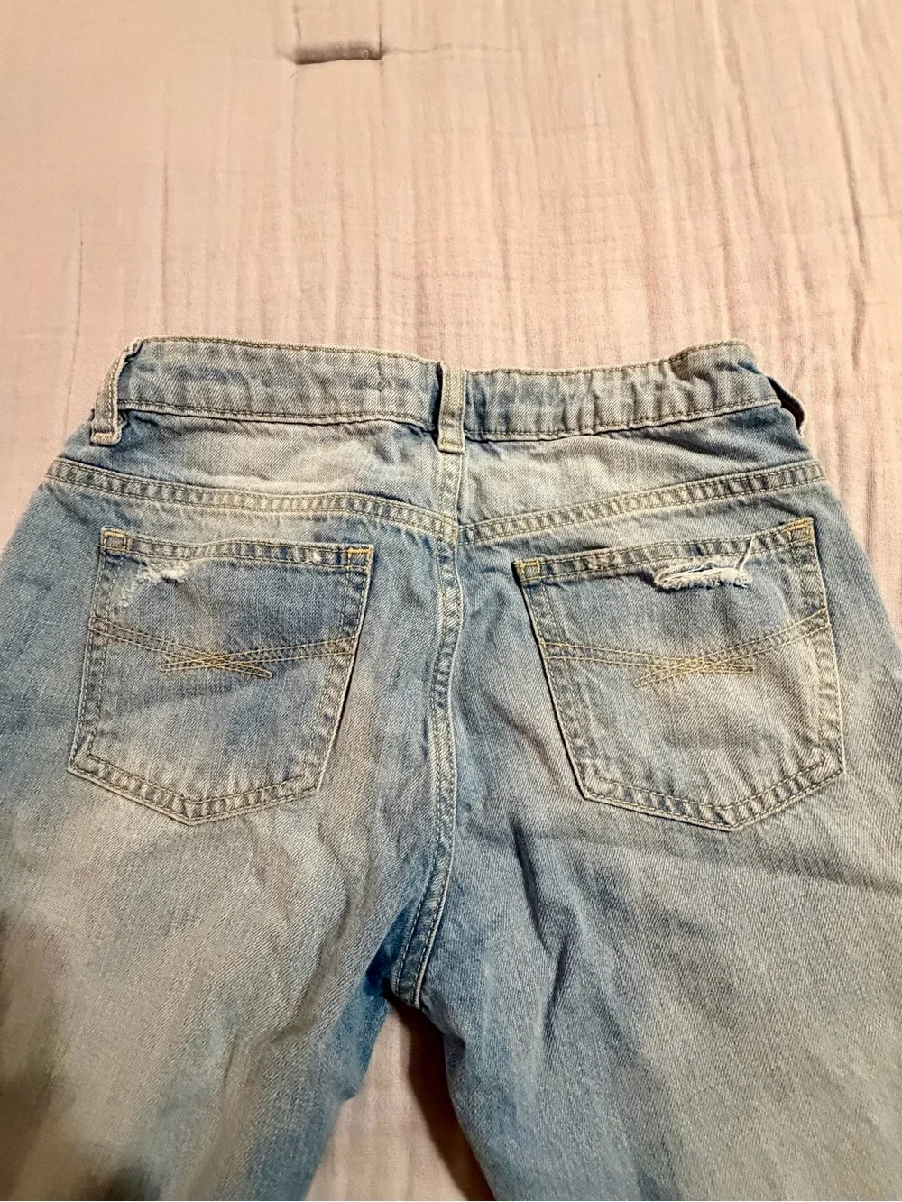 GAP Boys Light Blue Distressed Straight Jeans Sz 14 Regular